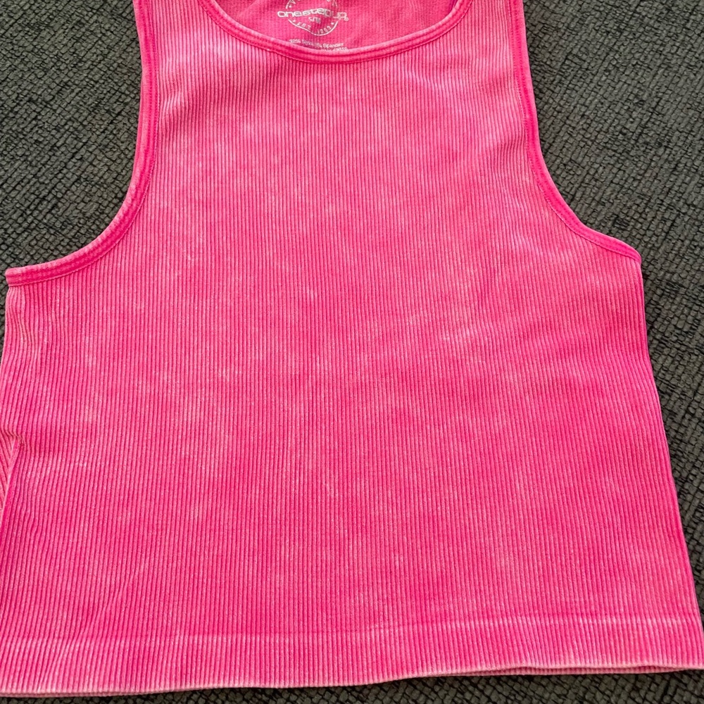 One Step Ahead Pink Tank Top Classic Cut